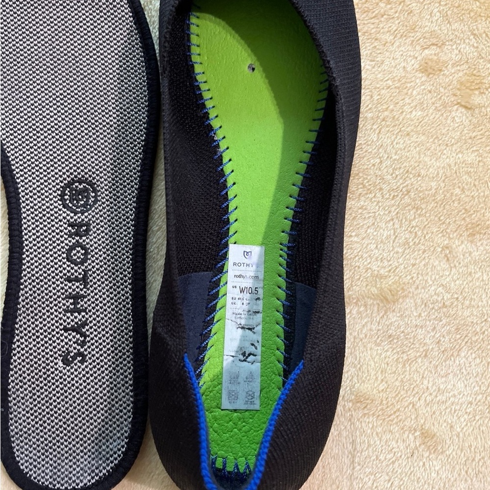 Rothy Classic Rounded Toe Solid Black Flats - image 6